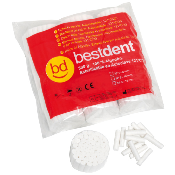 Bomuldsruller, nr 1-3 - BESTDENT - Cotton Rolls Bestdent N.1