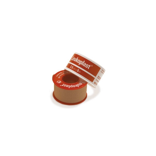 Gewebepflaster Leukoplast - 2,5 cm x 5 m beige Latexring - 12 St.