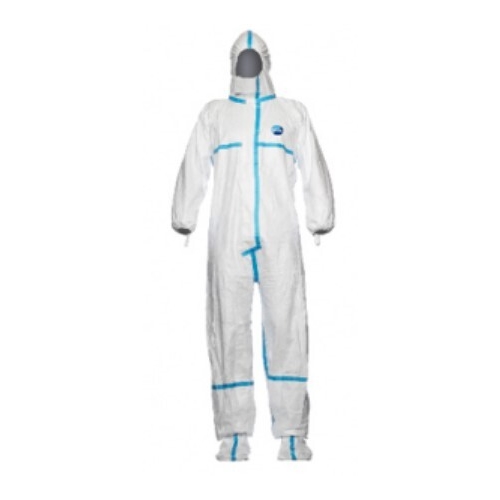DuPont Tyvek 600 Plus -suojahaalari L valkoinen hupulla ja kengänsuojilla - 20 kpl