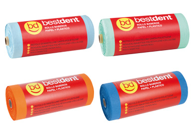 Chusteczki ochronne z folii - Bestdent - Bib Tissue -Plastic Blue Bestdent-80U