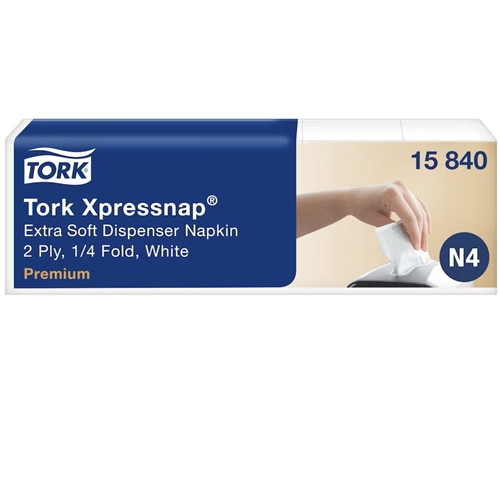 Dispenserserviet 1/4 N4 - Tork Premium 21,3x33 cm kædefoldet - 500 stk