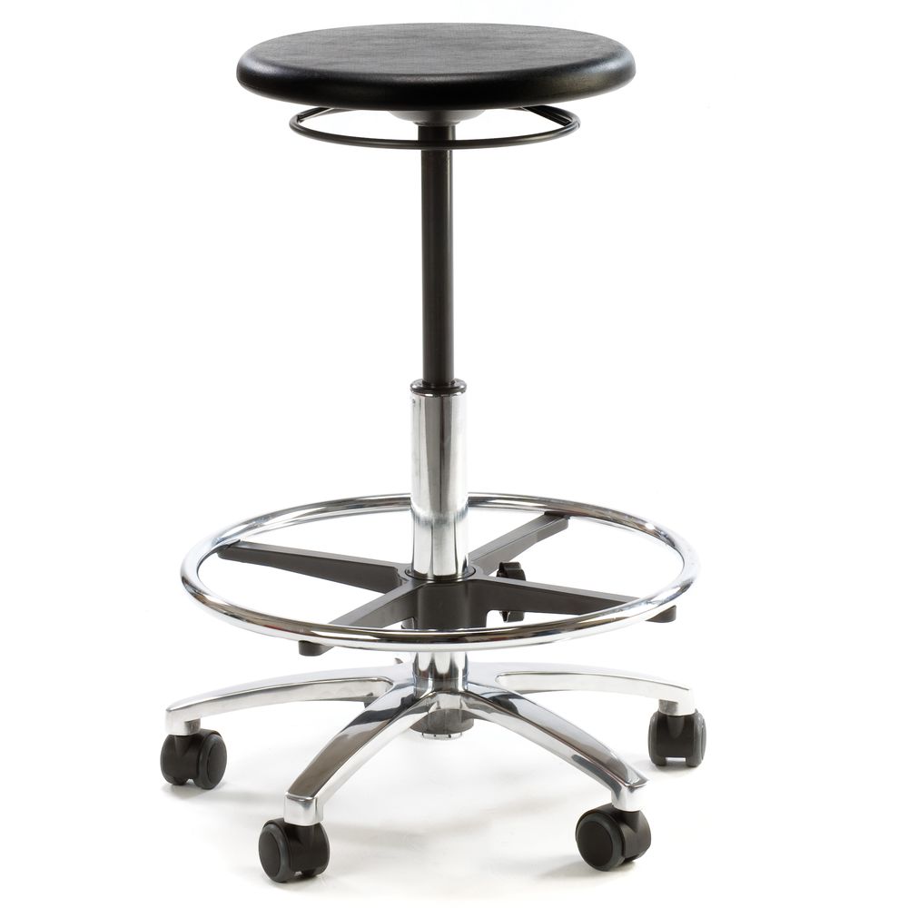 Rund Laboratoriestol – PU (Hög)