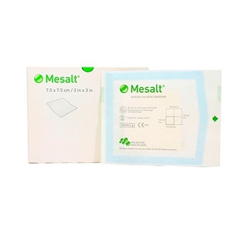 Vlieskompresse mit Kochsalz Mesalt - 7,5x7,5cm - 30 St.