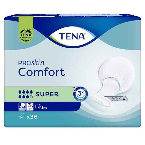 Inkontinensindlæg til fiksering i bukser - TENA Comfort Super - 72 stk