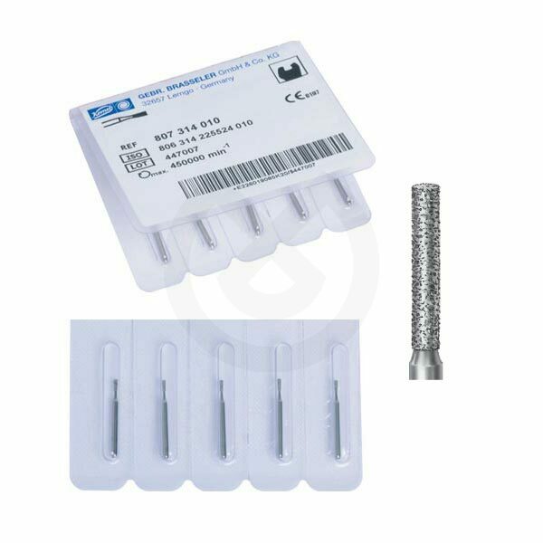 Diamantborr för turbinvinkelstycke, modell 837, parallel, kort med axel, aktiv längd 8 mm – Burs F.G. 6837-314-014-K Thick Diam.