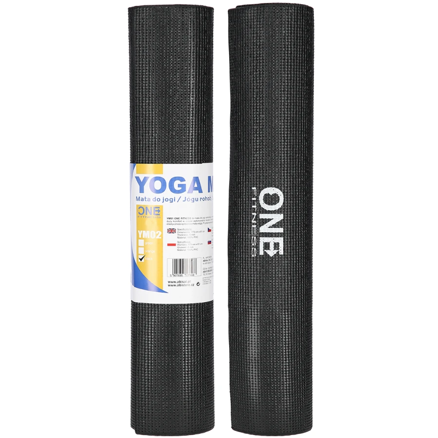 Sort yogamåtte til afslapning One Fitness