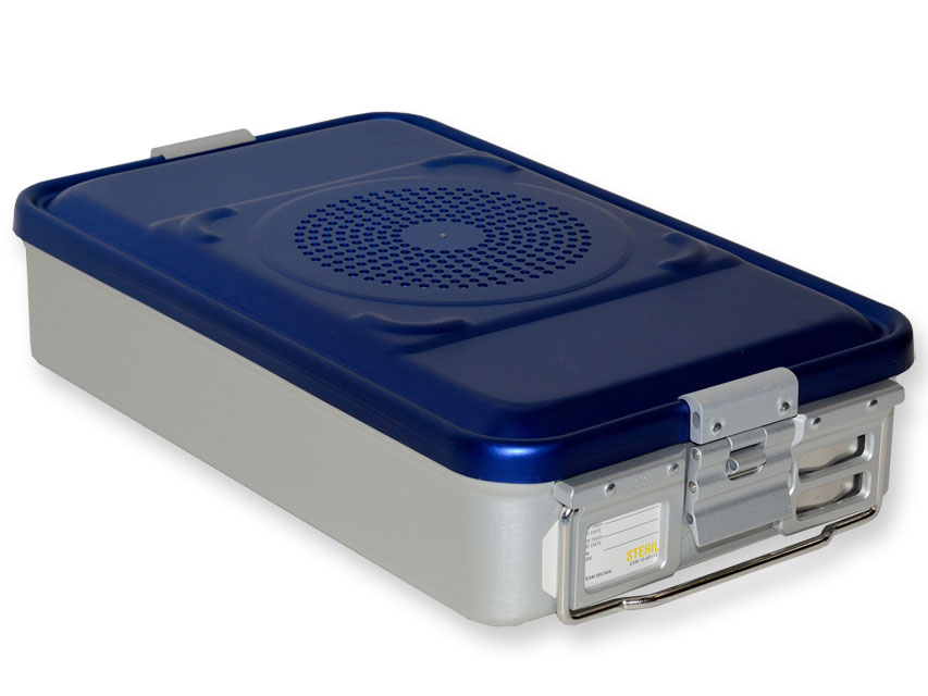 Behälter mit Filtermedium h 100 mm blau perforiert