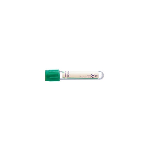Vakuumrör BD Vacutainer pappersetikett – 5/4ml Na-Heparin grön – 100 st