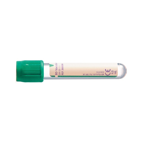 Vakuumrör BD Vacutainer pappersetikett – 5/4ml Li-Heparin grön – 100 st