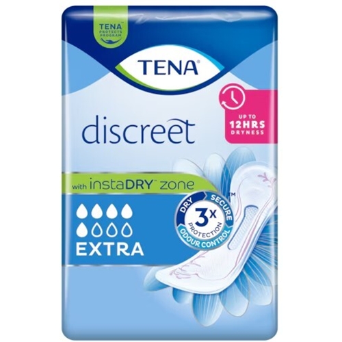 Inkontinensindlæg til fiksering i trusse - TENA Discreet Extra - 60 stk.