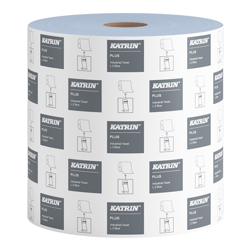 Industrie-Putztuchrolle 2-lagig - Katrin Plus L2 344m 3,26kg blau - 2 St