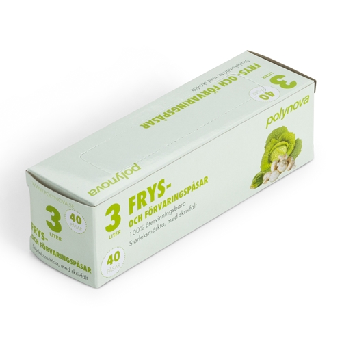 Plastic bag freezer HD - 3L 150/100x400mm 15my - 40 pcs