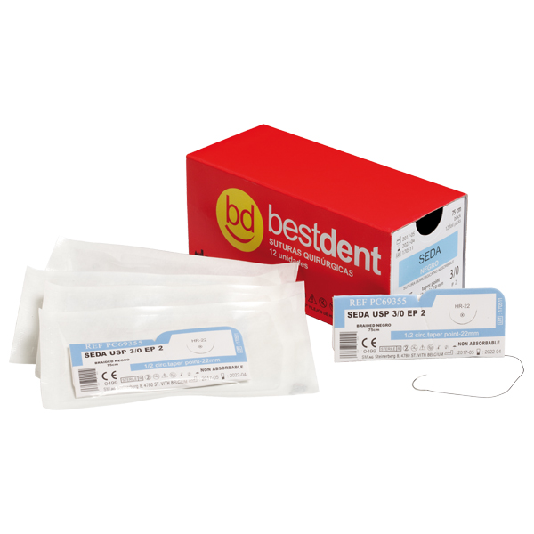 Seidennähte - Bestdent Suture 3-0 C-14