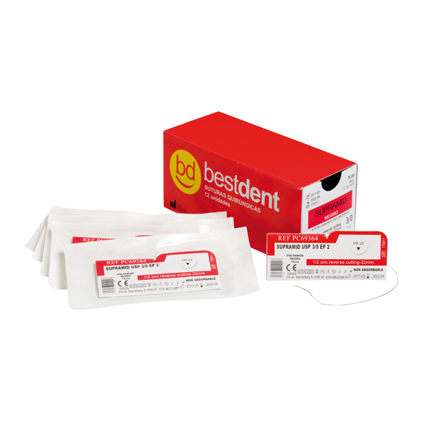 Supramid Nahtmaterial - Black Supramid Suture 3/0 - Tc-14