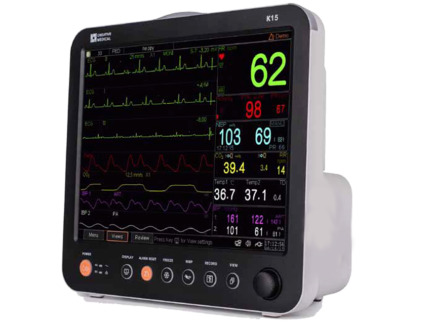 GIMA K15 pekskärm 2 IBP + EtCO2-konfiguration. Multiparameterövervakare