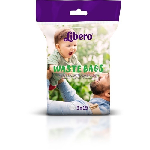 Avfallspåsar barnblöja - Libero wastebags 3x15 - 45 st