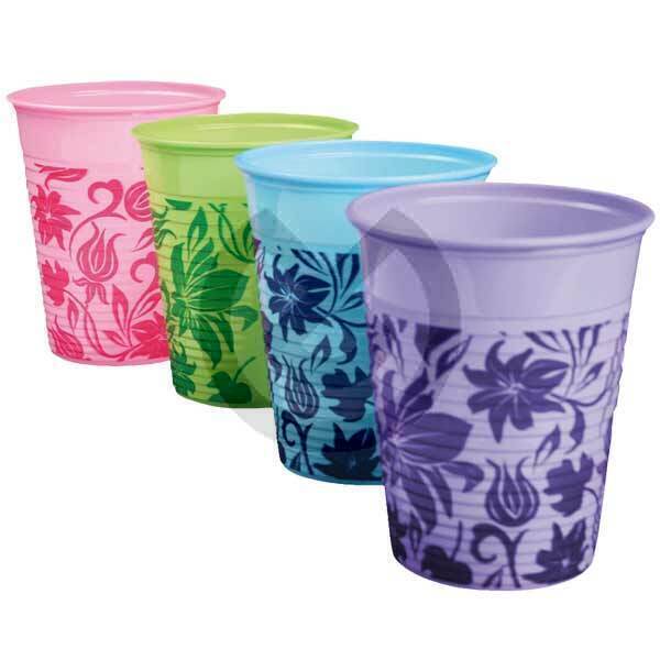 Plastic cups with floral pattern - Plastic Cup Floral Blue