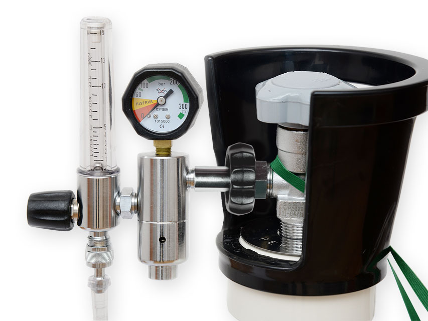 Tryckreducer med flödesmätare och humidifierare – NF (Bullnose)