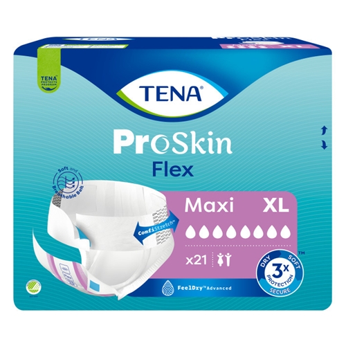 Alt-i-én inkontinensbeskyttelse med bælte - TENA Flex Maxi XL - 63 stk.