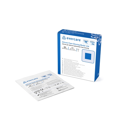 Dünner Silikon-Schaumverband Evercare Foam - 10x10cm Border Lite - 10 St