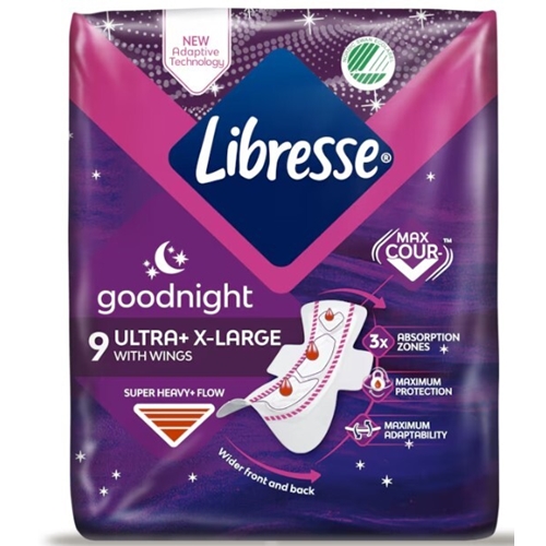 Binda Libresse Goodnight - Ultra XL Bindor med Vingar - 8640 st