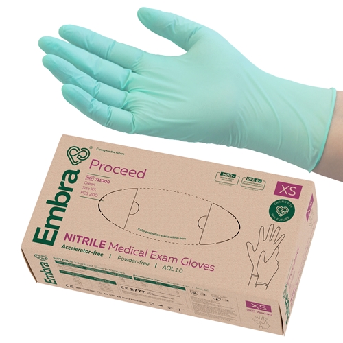 Nitril-Handschuhe Embra PF - XS PROCEED puderfrei AQL 1.0 - 200 St.