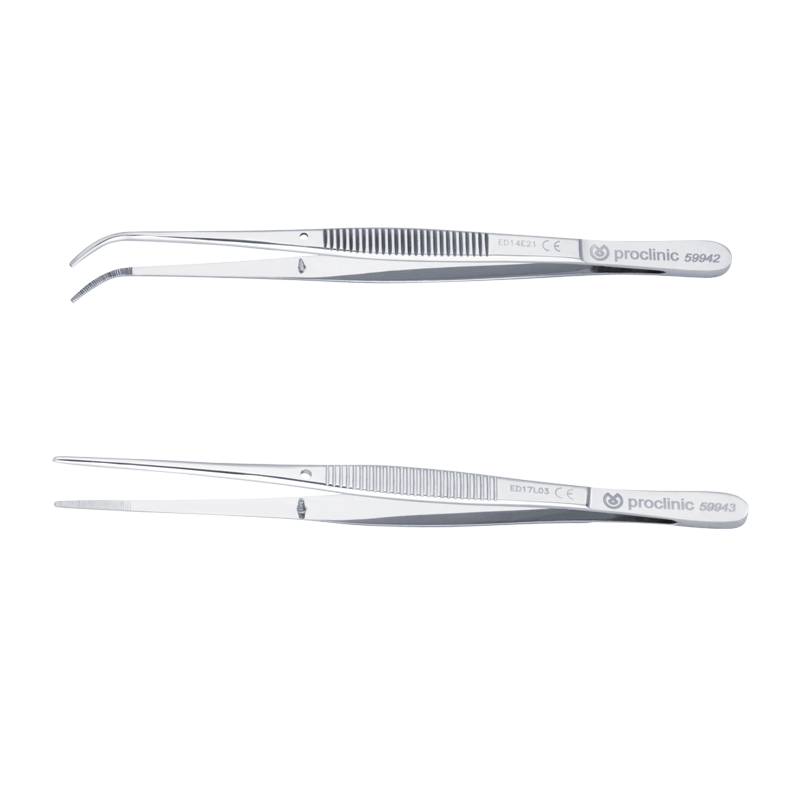 Mikrochirurgische Gewebepinzetten, fein, 12,5 cm - Microsurgery Tissue Pliers - Curved