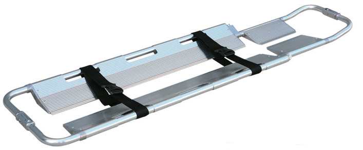 Schaufeltrage aus leichtem Aluminium - an die Körpergröße des Patienten anpassbar - klappbar