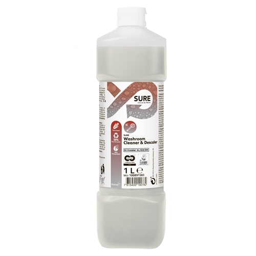 Sanitetsrent SURE pesutilojen puhdistusaine ja kalkinpoistoaine - 1L hajustettu pH=2 W2638 - 6 kpl