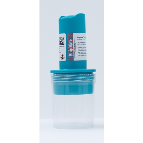 Bufret formaldehydopløsning 4% - 60mL BiopSafe. Biopsibeholder - 72 stk.
