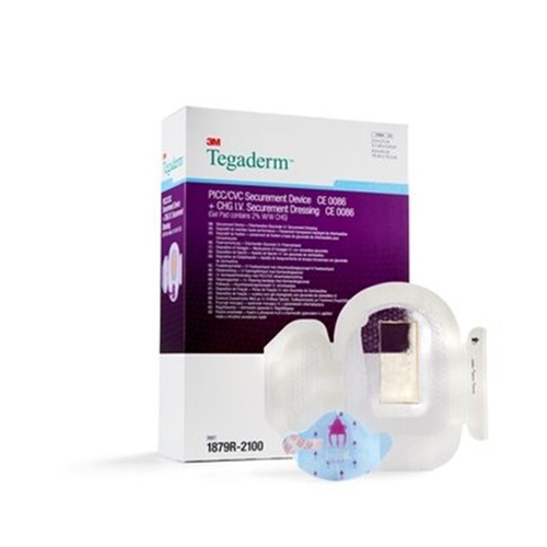 Laskimokatetrin kiinnityssidos Tegaderm CHG - 10x15,5 cm PICC-katetrin kiinnitykseen - 20 kpl
