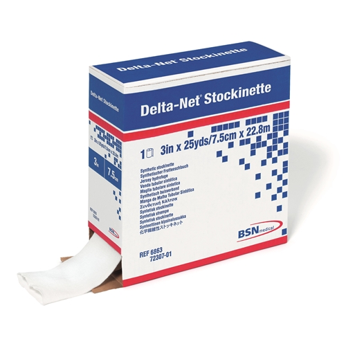 Delta-Net-pehmustesukka 7 5 cm x 23 m stockinette valkoinen