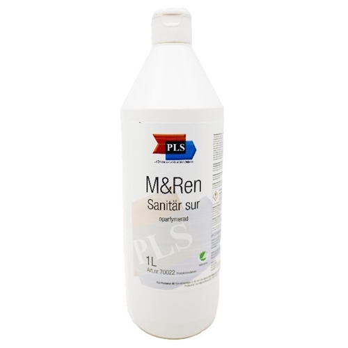 Sanitär-/WC-Reiniger M&Ren Sauer - 1L pH=2,5(konc)/4(bruk) unparfümiert - 12 Stk.