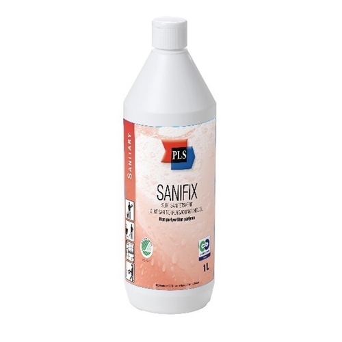 Sanitetsrengøringsmiddel PLS Sanifix - 1L uparf. pH=2,5/4 Svanemærket
