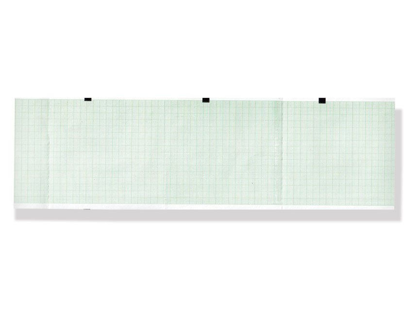 EKG-Thermopapier 90x90 mm x390 Blatt Packung - grünes Raster