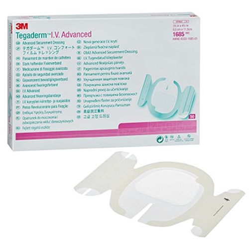Opatrunek do cewników Tegaderm IV Advanced - 8,5x11,5cm z nacięciem wzmocniony - 50 szt.