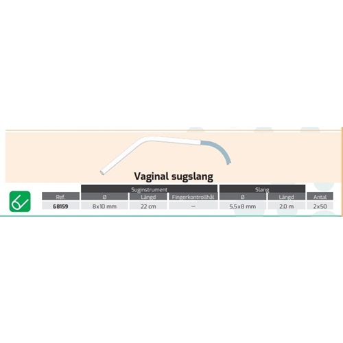Sugset vaginal Medena – 8x10mm 22cm 2m slang – 50 st