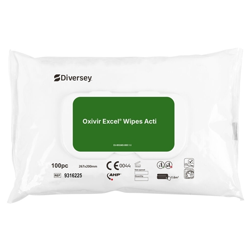 Desinfektionsservietter med hydrogenperoxid - 100 stk Oxivir Excel - 100 stk