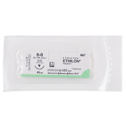 Sutur Ethilon 6-0 667H - 45 cm nål C-2 - 36 stk.