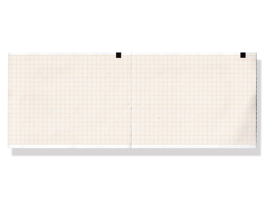 EKG-Thermopapier 110x140 mm x200 Blatt Packung orangefarbenes Raster