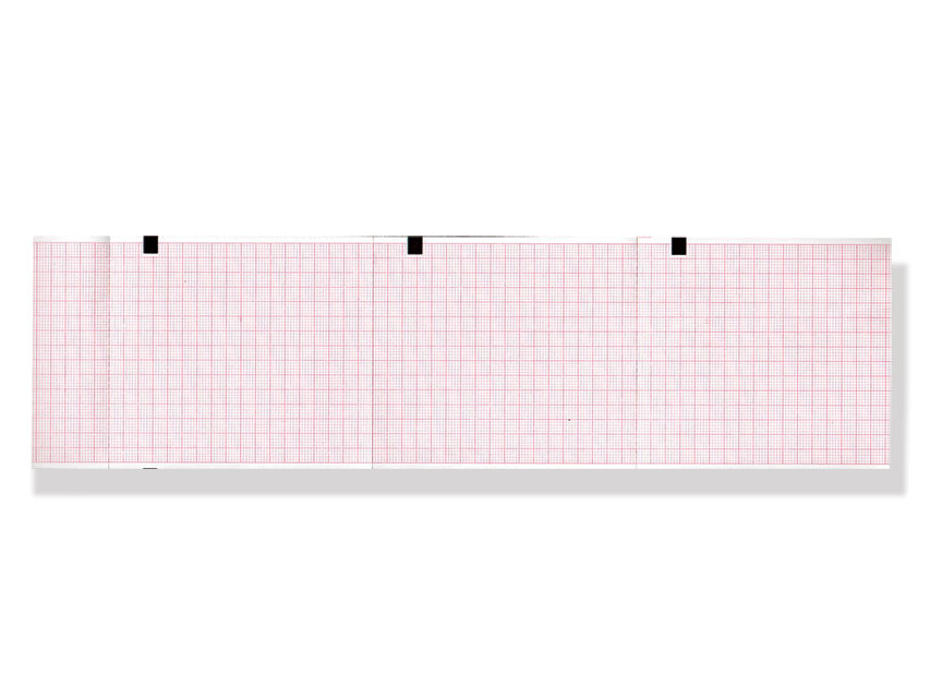 EKG-Thermopapier 80x90 mm x280 Blatt Paket mit orangefarbenem Raster