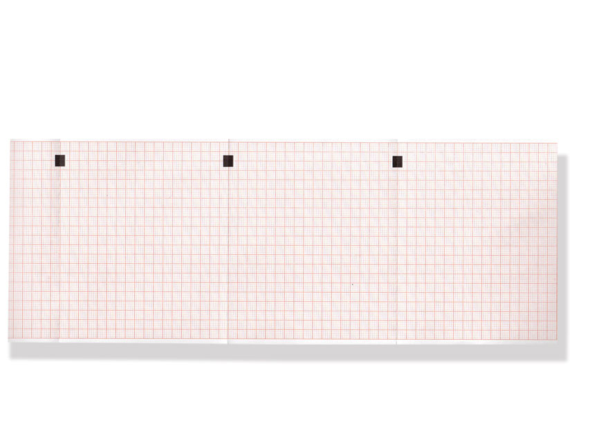 EKG-Thermopapier 112x90mm x200s Packung - rotes Raster