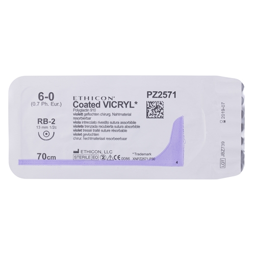 Nić chirurgiczna Vicryl 6-0 PZ2571H - 70 cm igła RB-2 - 36 szt.