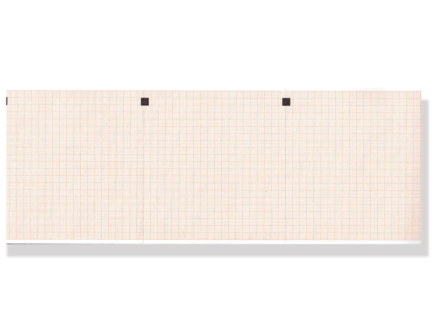 EKG-Thermopapier 112x100 mm x300 Blatt Packung - orangefarbenes Raster