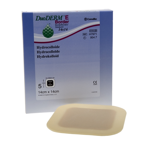 Hydrokolloidbandage DuoDERM E Border - 14x14cm - 5 stk