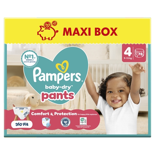 Bleblebukser Pampers BabyDry Pants - S4 9-15 kg - 78 stk