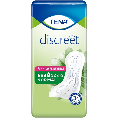 Inkontinensindlæg til fiksering i trusse - TENA Discreet Normal - 72 stk