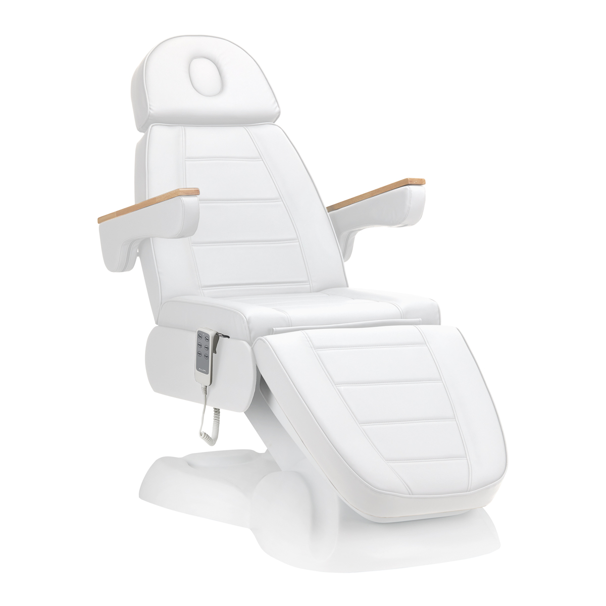 Elektryczny fotel kosmetyczny SILLON Lux 273b z 3 silnikami biały