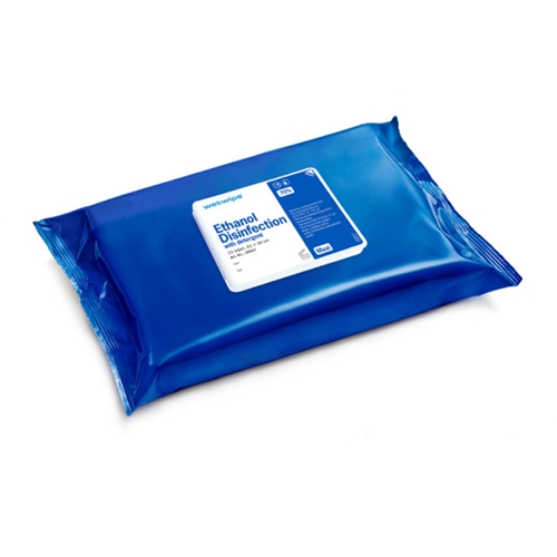 Desinfektionsklud med ethanol og tensid engangs - 43x30cm Wet Wipe Maxi blå - 240 stk