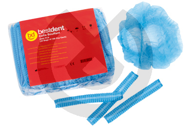 Bouffant Mössa - Mob-Cap Bouffant Clip-Blue Bestdent 100